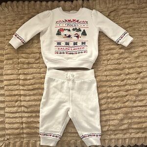 Ralph Lauren Cream Holiday Baby Set